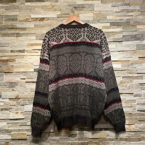 Obermeyer XXL Wool Blend Sweater | Vintage Ski Lodge Geometric Knit NWOT New - Picture 3 of 8